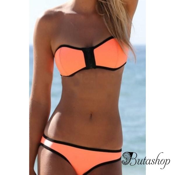 Яркий персиковый купальник Triangl - www.butashop.com