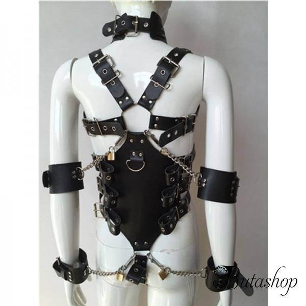 Бондаж для тела из качественных кожаных ремней - www.butashop.com