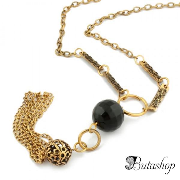 РАСПРОДАЖА! Красивое ожерелье с черным камнем - www.butashop.com