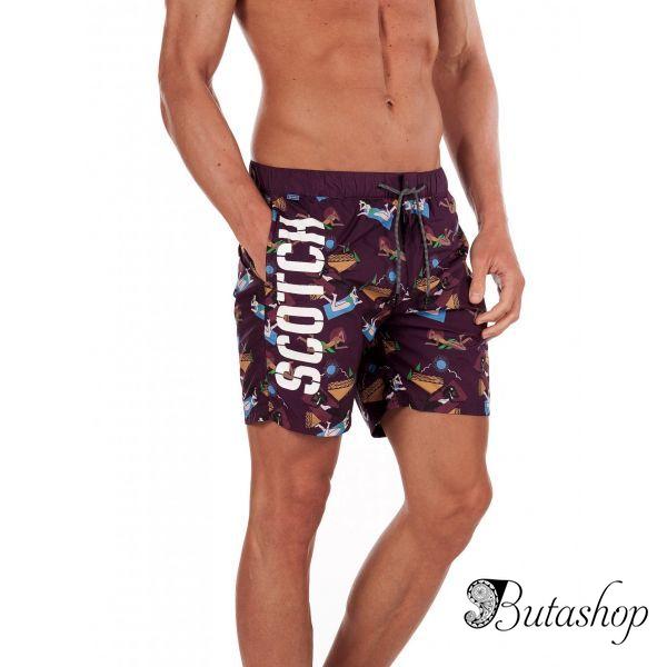 Мужские плавательные шорты Scotch & Soda Swim Shorts-Bordeaux - www.butashop.com