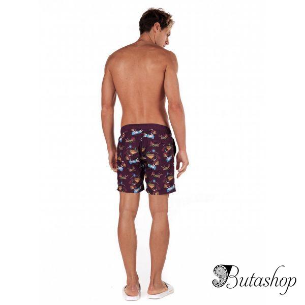 Мужские плавательные шорты Scotch & Soda Swim Shorts-Bordeaux - www.butashop.com
