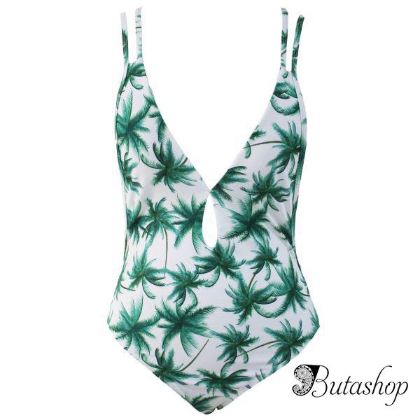 Цельный купальник пальмовый остров - www.butashop.com