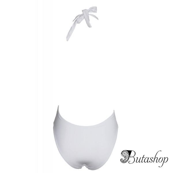 Белый монокини с глубоким вырезом - www.butashop.com