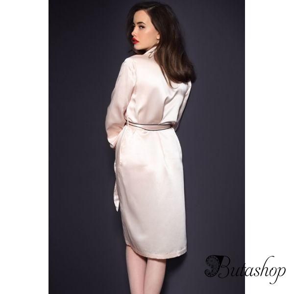 Pink Classic Gown Robe with Belt - www.butashop.com