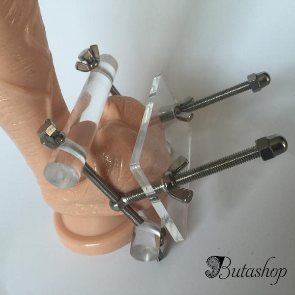 Прозрачный фиксатор на пенис с металлическим креплением - www.butashop.com