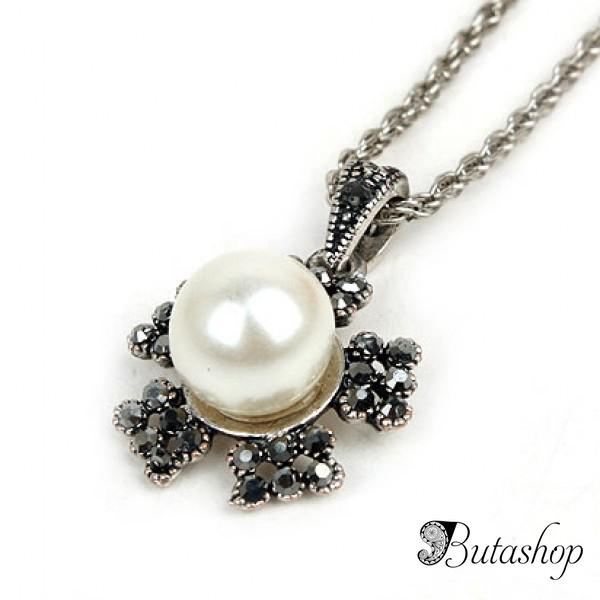 РАСПРОДАЖА! Ожерелье в виде цветка со стразами - www.butashop.com