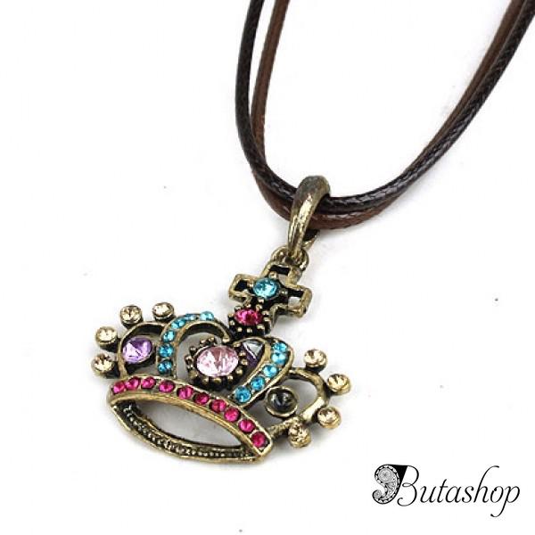РАСПРОДАЖА! Ожерелье с короной со стразами - www.butashop.com