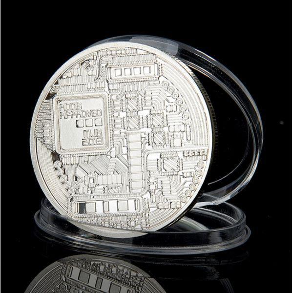 РАСПРОДАЖА! Сувенирная монета coin Bitcoin серебро - www.butashop.com