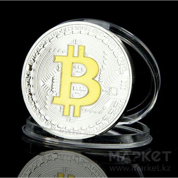 РАСПРОДАЖА! Сувенирная монета coin Bitcoin серебро - www.butashop.com