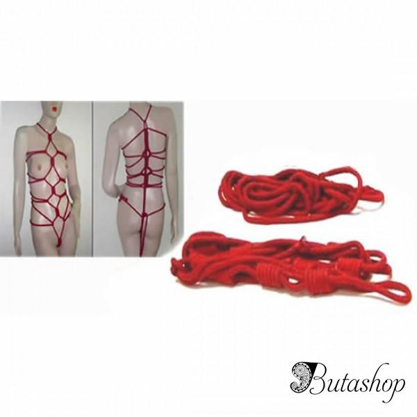 Бондаж из каната красного цвета - www.butashop.com