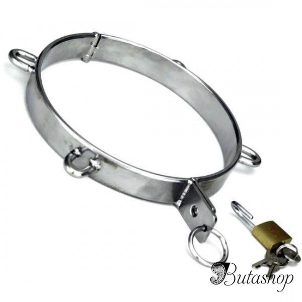 Ошейник из нержавеющей стали с D-образными кольцами - www.butashop.com