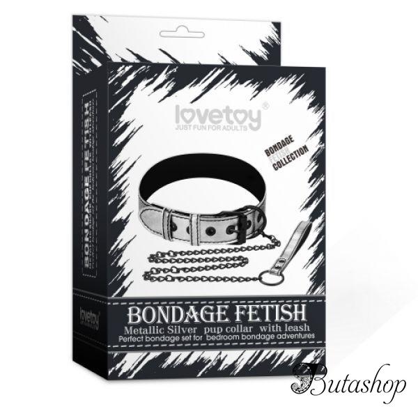 Ошейник Фетиш серый металик - www.butashop.com