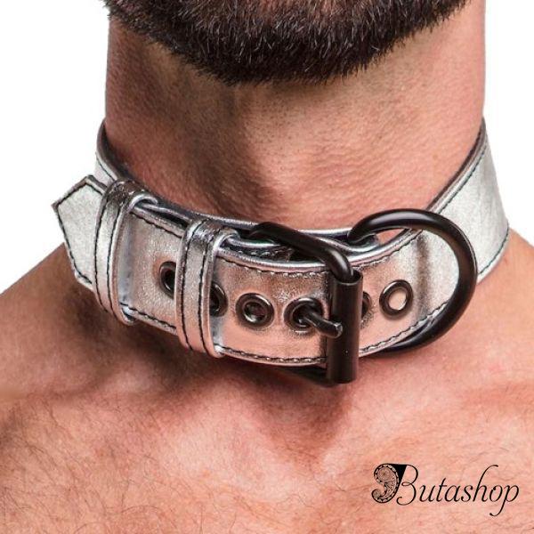 Ошейник Фетиш серый металик - www.butashop.com