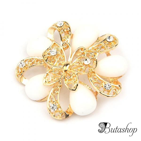 РАСПРОДАЖА! Брошь - Бабочка на цветке - www.butashop.com