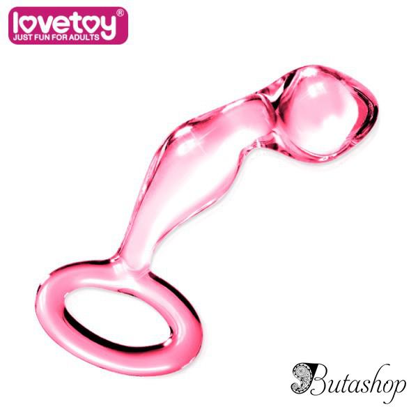 Стеклянный розовый фаллоимитатор - www.butashop.com