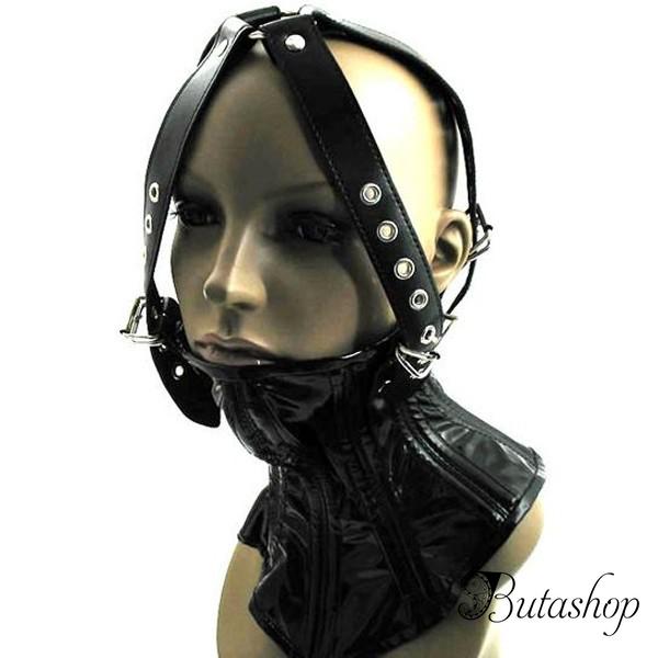 Черный намордник из экокожи - www.butashop.com
