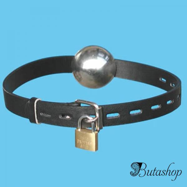 Кожаный кляп с металическим шариком - www.butashop.com