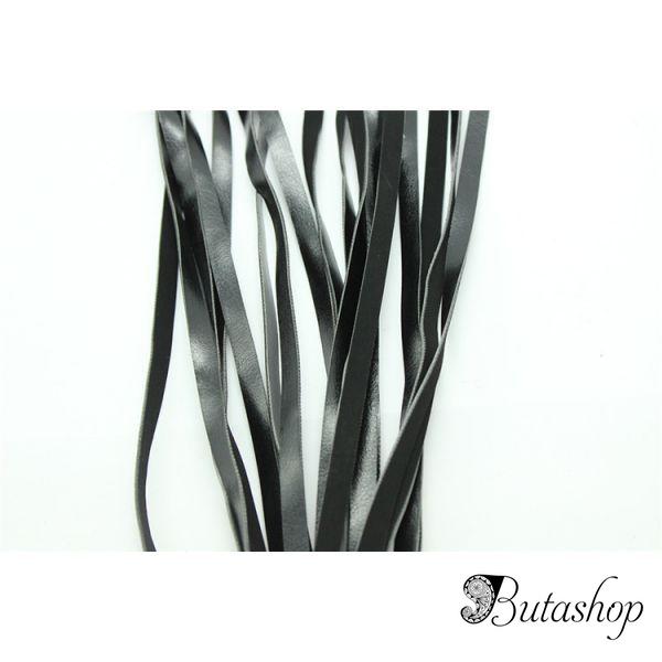 Черная кожаная плеть с красной ручкой - www.butashop.com