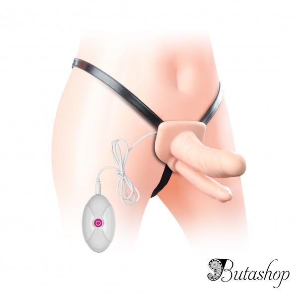 Страпон Vibrating Unisex Hollow Double Penetrator - www.butashop.com