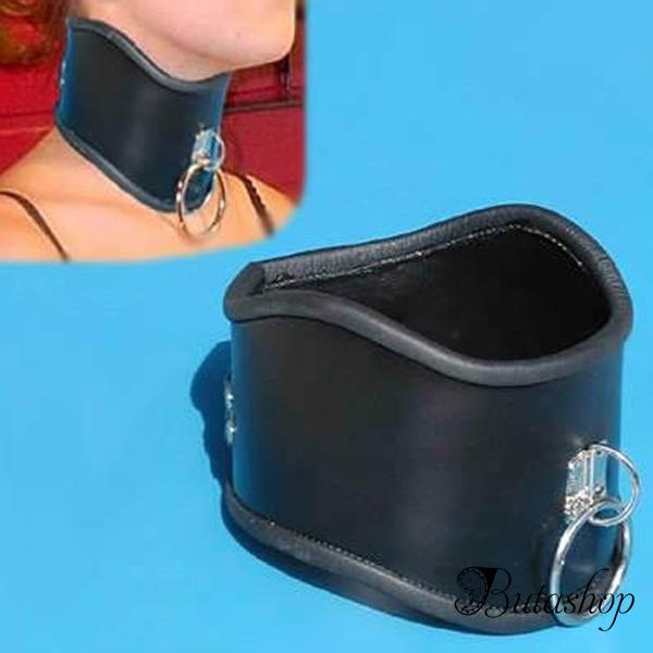 Черный кожаный ошейник - www.butashop.com