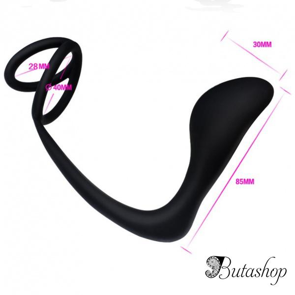Силиконовые два кольца + анальная пробка стимулятор простаты - www.butashop.com