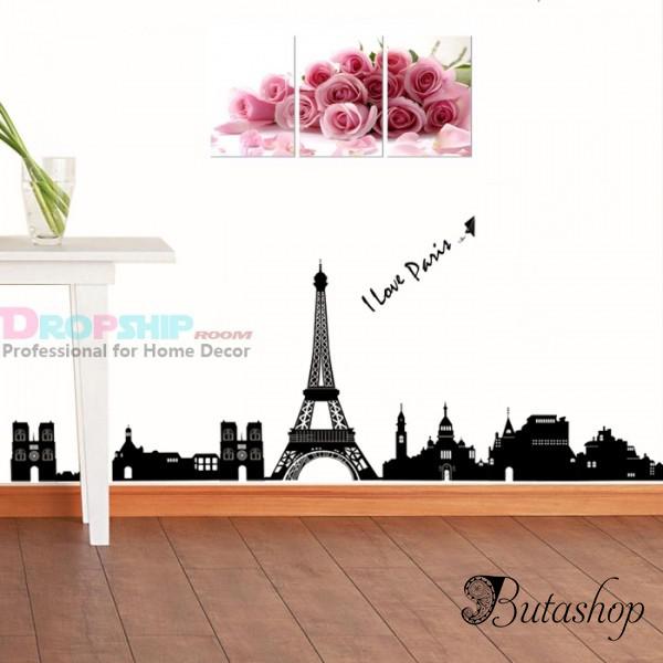 РАСПРОДАЖА! Виниловая наклейка - I love Paris - www.butashop.com