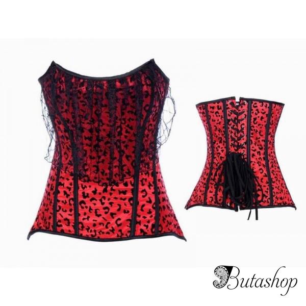 Красный корсе с леопардовым принтом - www.butashop.com
