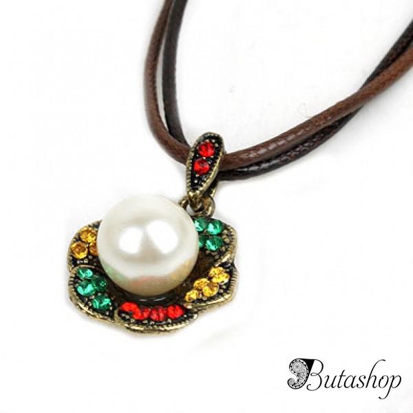 РАСПРОДАЖА! Ожерелье на кожаной цепочке - www.butashop.com