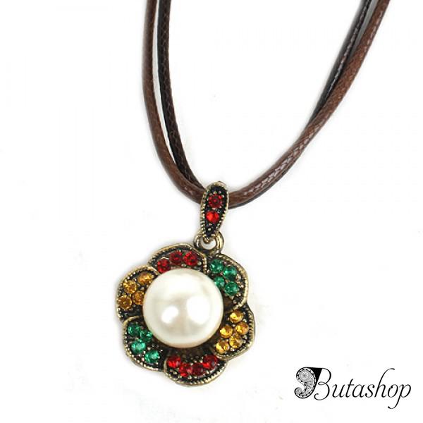РАСПРОДАЖА! Ожерелье на кожаной цепочке - www.butashop.com
