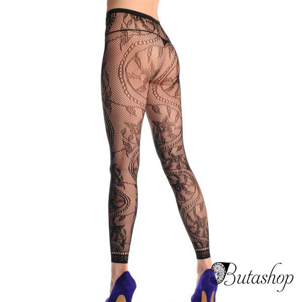 Колготки с кружевной отделкой и высокой талией - www.butashop.com