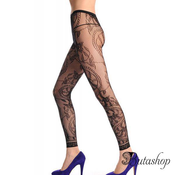 Колготки с кружевной отделкой и высокой талией - www.butashop.com