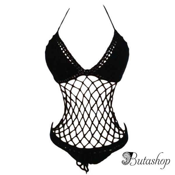 Купальник монокини с вязанными элементами - www.butashop.com