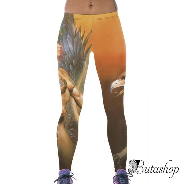 Леггинсы с принтом мифологической богини - www.butashop.com