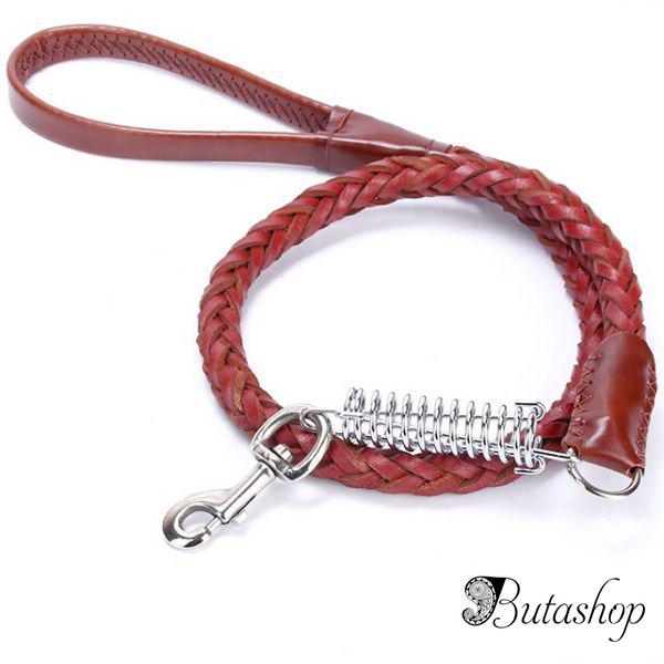 Коричневый кожаный ошейник - www.butashop.com