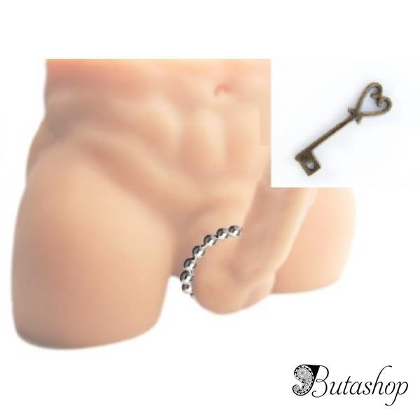 Фиксатор на пенис серебристый - www.butashop.com