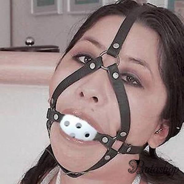 Кожаный намордник с кляпом - www.butashop.com