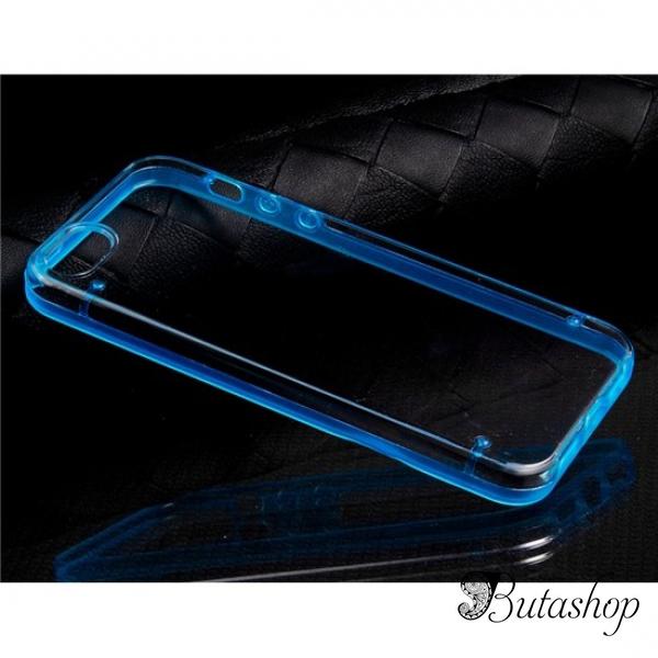 РАСПРОДАЖА! PC Plastic & TPU Rubber Dual Color Glow-in-the-Dark Protective Case for iPhone 5 (Blue) - www.butashop.com