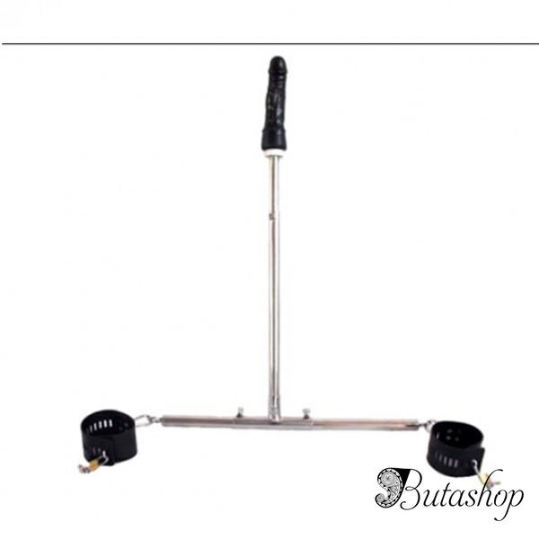 Фиксатор из нержавеющей стали дня ног и фаллоимитатор на стержне - www.butashop.com