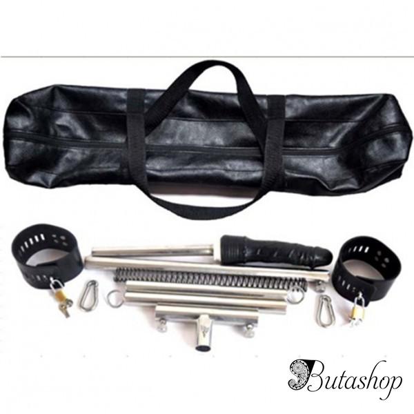 Фиксатор из нержавеющей стали дня ног и фаллоимитатор на стержне - www.butashop.com