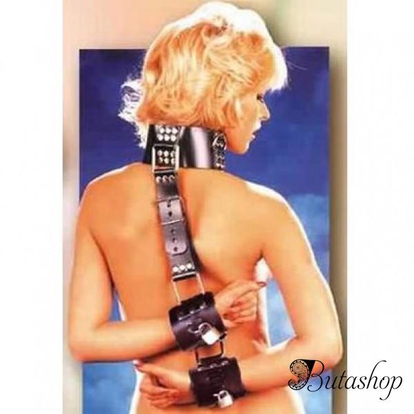 Кожаный черный бондаж - www.butashop.com