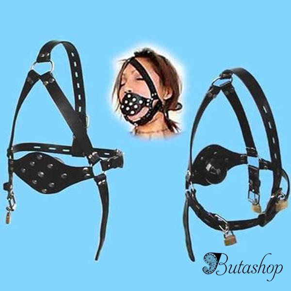 Современный черный кожаный намордник - www.butashop.com