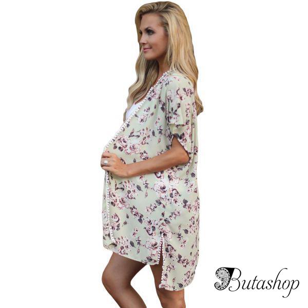 Пляжная одежда с цветочным принтом и короткими рукавами - www.butashop.com