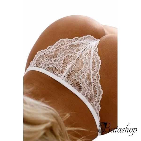 White Watch The Back Lace Panty - www.butashop.com