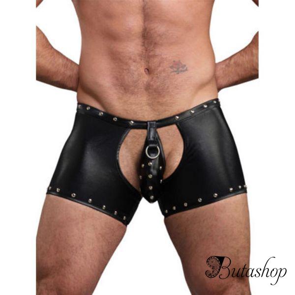 Мужские черные кожаные шорты - www.butashop.com