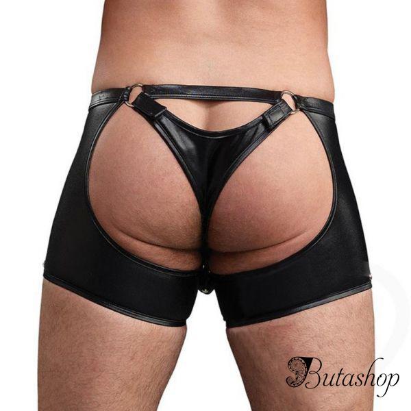Мужские черные кожаные шорты - www.butashop.com