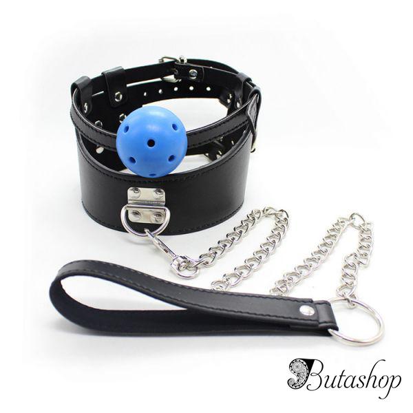 Широкий ошейник с кляпом - www.butashop.com