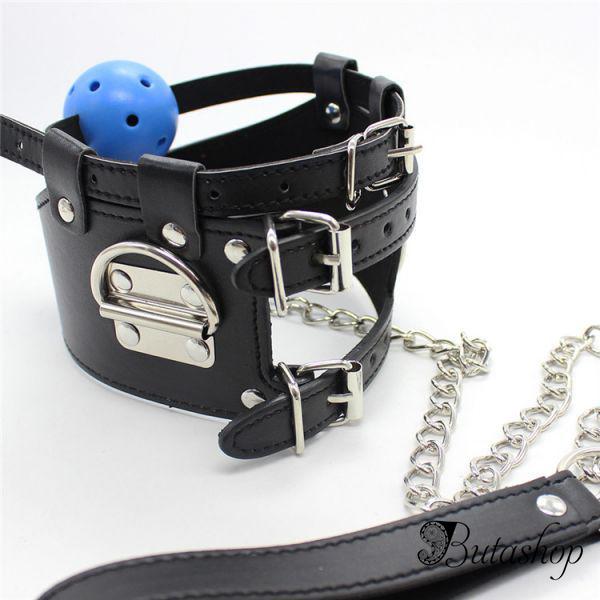 Широкий ошейник с кляпом - www.butashop.com