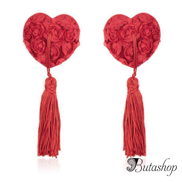 Красные стикини с кисточками - www.butashop.com