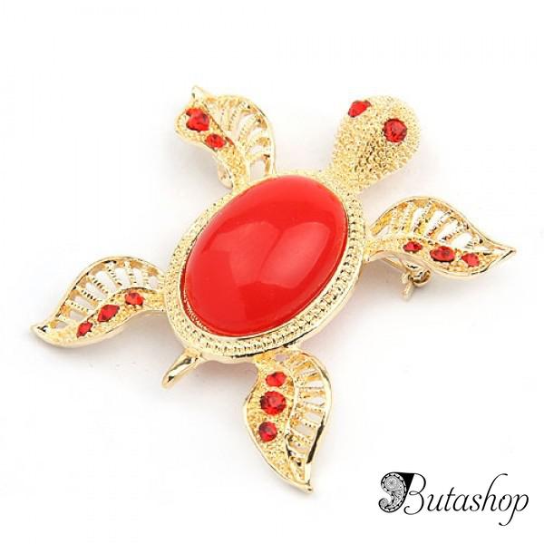 РАСПРОДАЖА! Золотистая брошь в форме черепашки - www.butashop.com