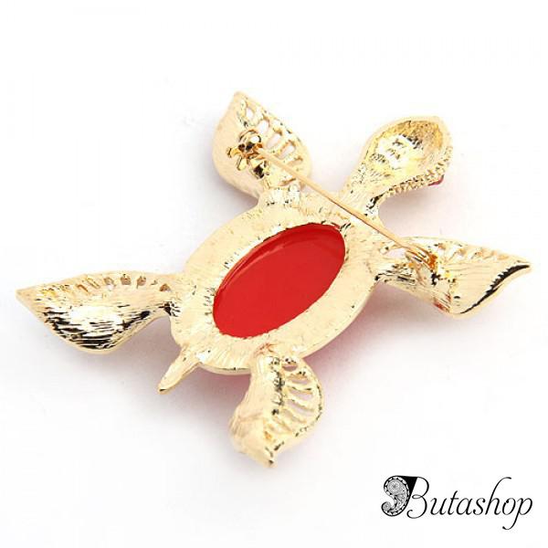 РАСПРОДАЖА! Золотистая брошь в форме черепашки - www.butashop.com